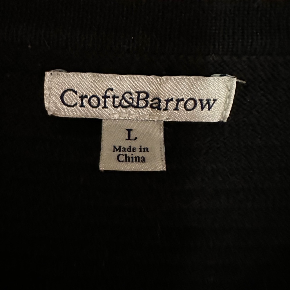 Croft & Barrow Black Zippered Sweater - Picture 3 of 3